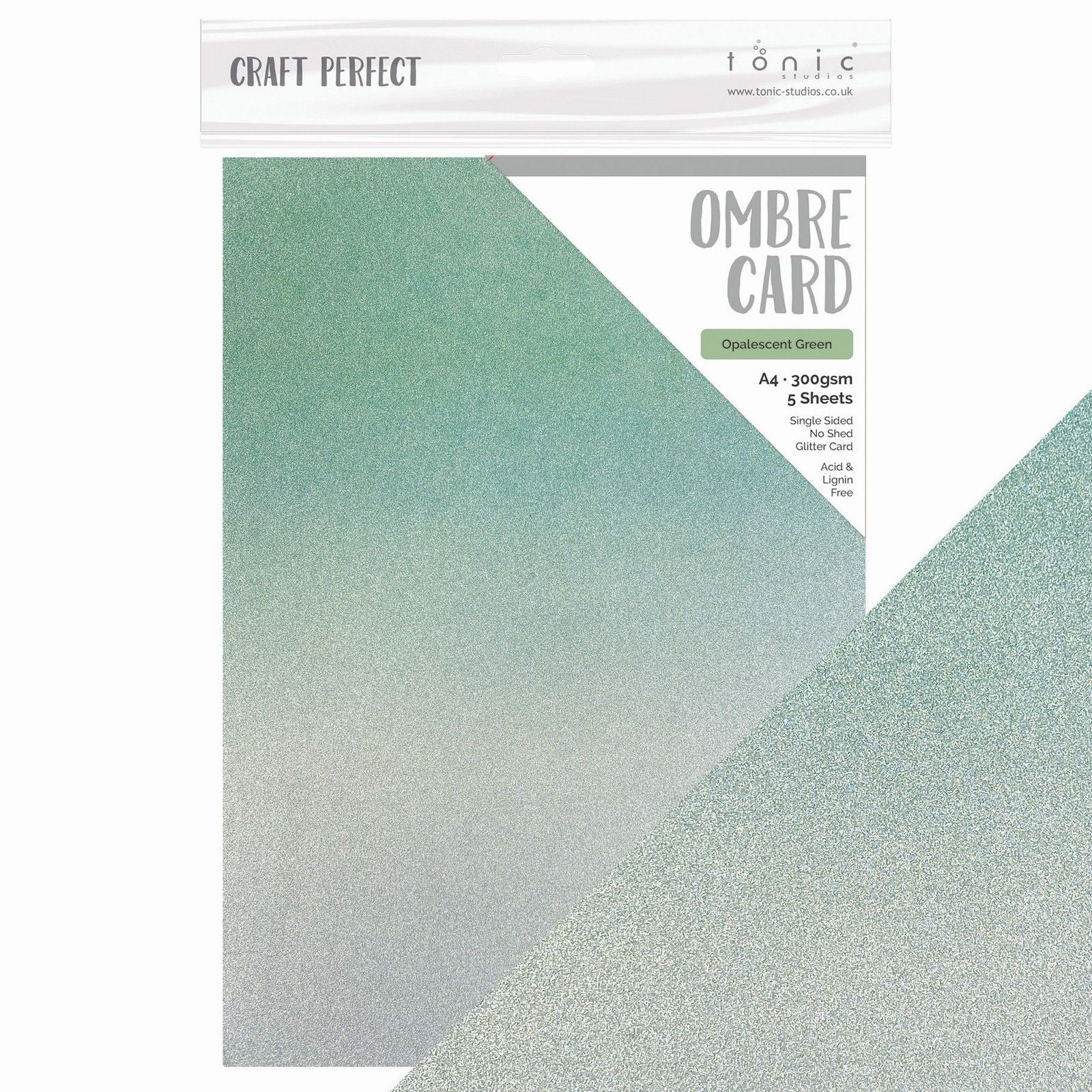 Craft perfect by tonic studios craft perfect • spring meadow ombre card opalescent green