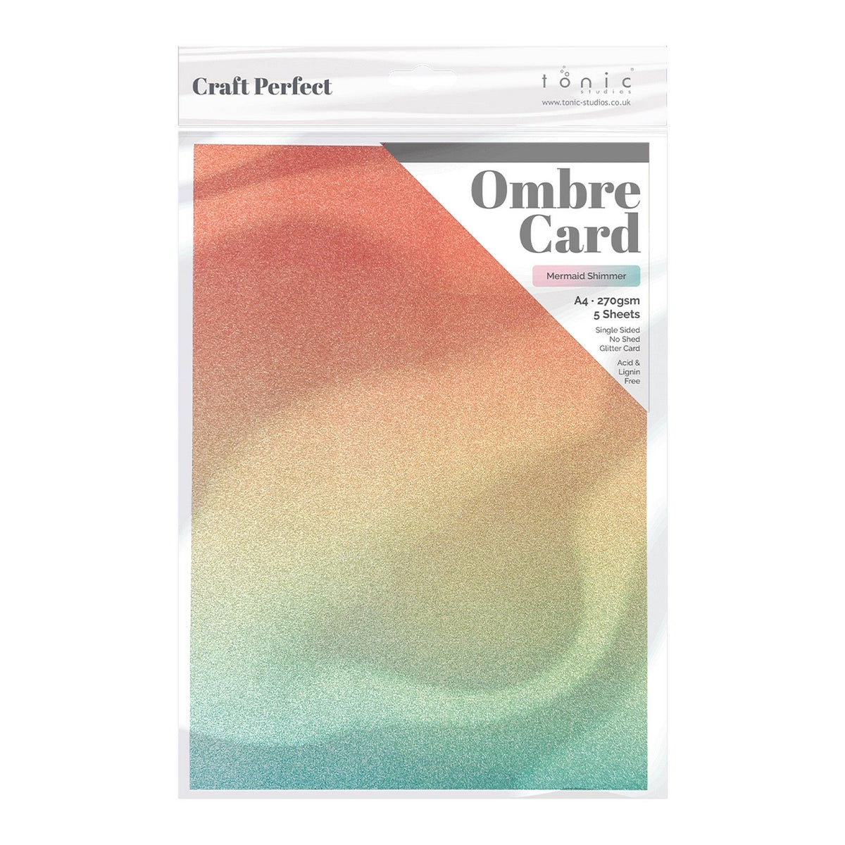 Craft perfect by tonic studios craft perfect • glitter card a4 250g ombre mermaid shimmer 5pcs