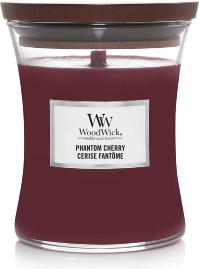 Woodwick hourglass medium geurkaars - phantom cherry - 60 branduren