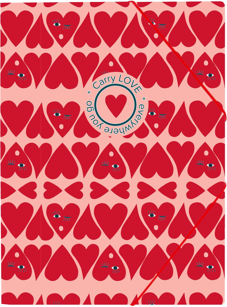 Ancor elastomap b'log hearts a4 met elastiek en 3 flappen