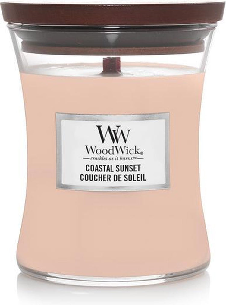 Woodwick hourglass medium geurkaars - coastal sunset - 60 branduren