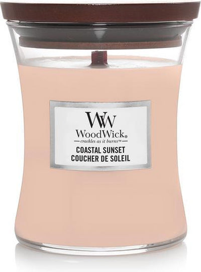 Woodwick hourglass medium geurkaars - coastal sunset - 60 branduren