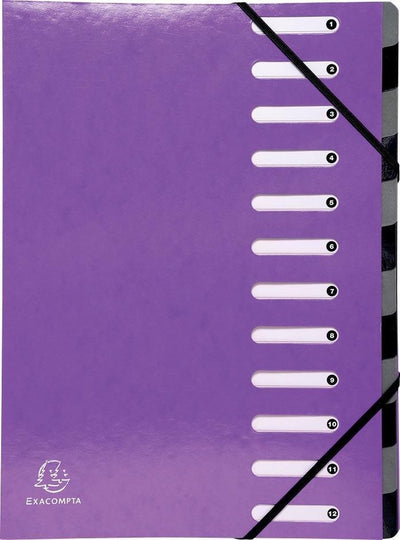 Exacompta iderama® harmonika sorteermap - 12 indelingen - purper - 53926e
