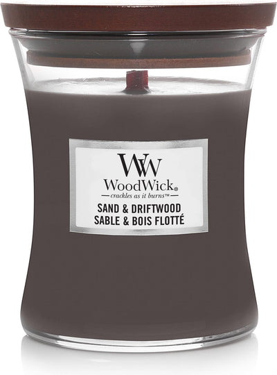 Woodwick hourglass medium geurkaars - sand driftwood - 60 branduren