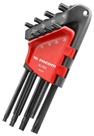 Facom 89.jp haakse inbussleutels torx lang in houder - 89.jp8al