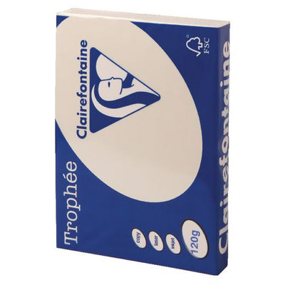 Gekleurd papier trophee clairfontaine 1242 120g m2 a4 pastelkleur ivoor