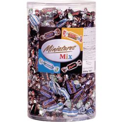 Chocolade mars miniatures mix 3kg doos 296 stuks
