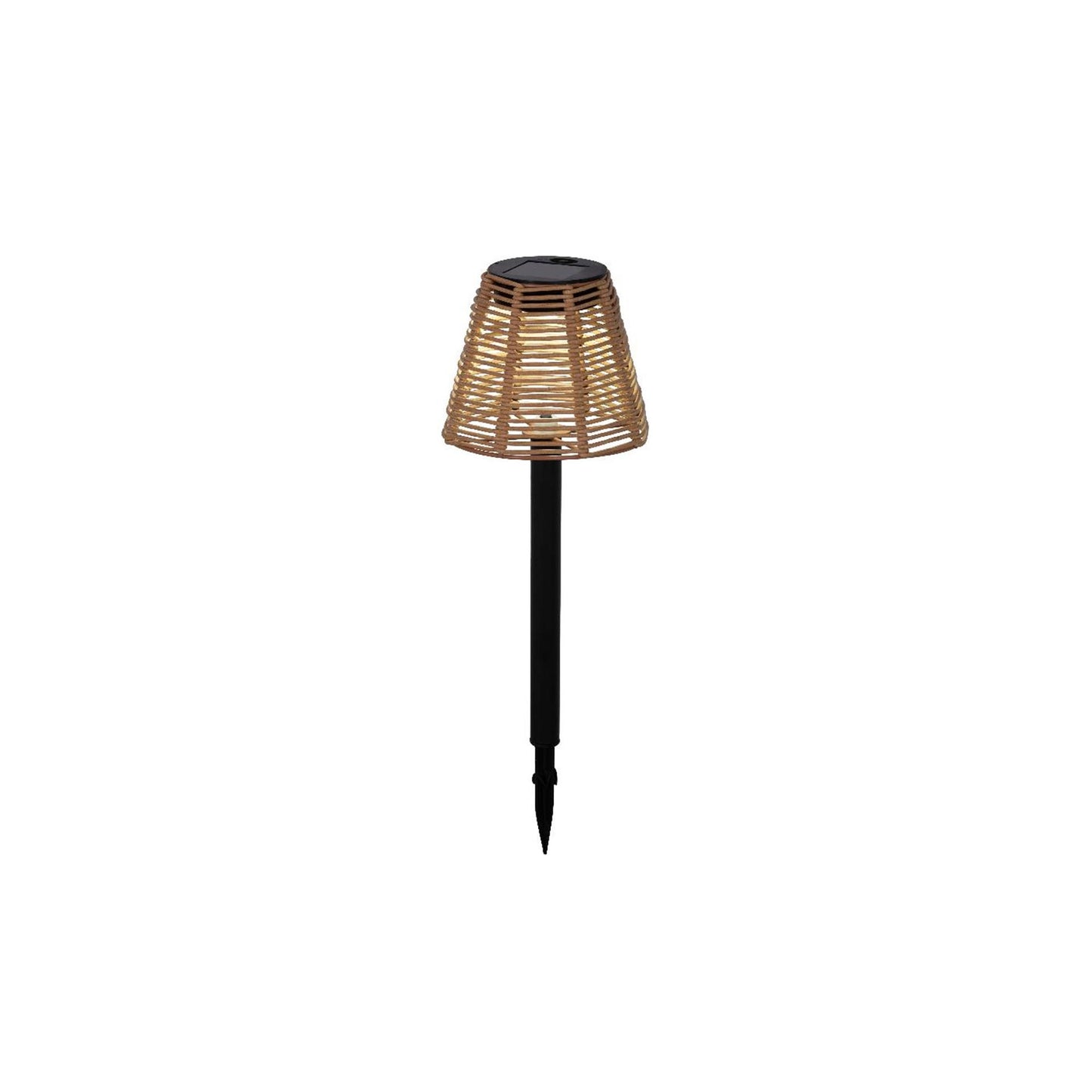 Lumineo solar steeklamp wicker ø12xh30cm