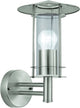 Eglo lisio wandlamp buiten - e27 - 30 cm - roestvast staal - glas
