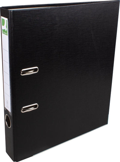 Q-connect ordner, voor ft a4, uit pp en papier, met beschermrand, rug van 5 cm, zwart