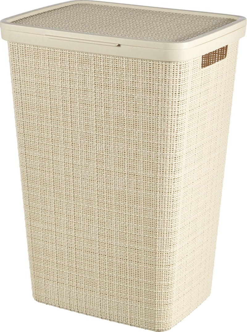 Curver jute wasmand met deksel - 58l - gebroken wit