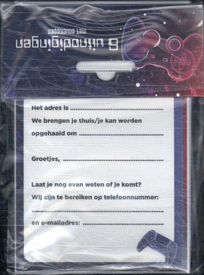 Interstat uitnodigingskaarten - game on - 6st.