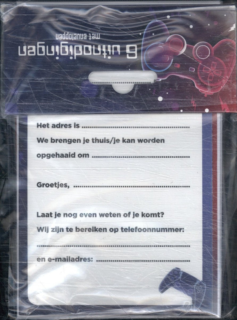 Interstat uitnodigingskaarten - game on - 6st.