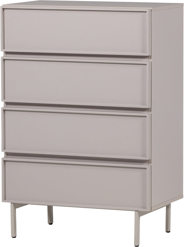 Woood tours ladekast 4 lades - melamine mdf - zand - 102x70x42