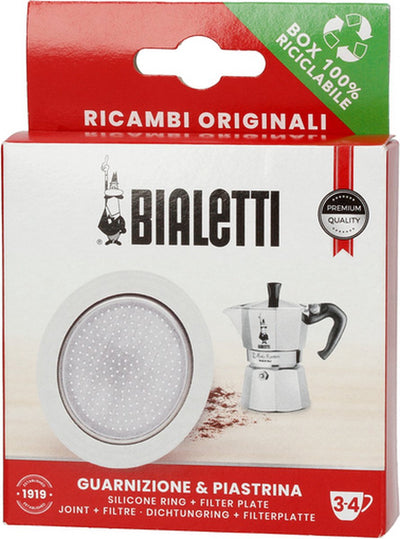 Bialetti filterplaatje siliconen ring – geschikt voor brikka 2 kops en moka induction 4 kops – origineel reserveonderdeel