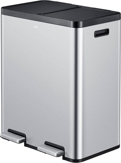 Eko - essential 1 recycler pedaalemmer 30+30 liter - stainless steel plastic - mat rvs - prullenbak