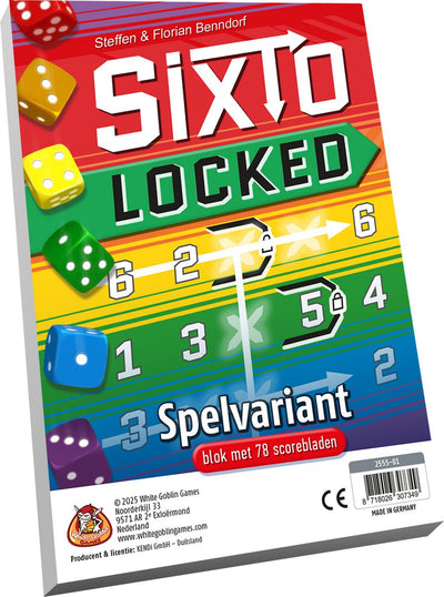 White goblin games - sixto: locked - dobbelspel - 1 tot 6 spelers - gezelschapsspel - nieuwe mogelijkheden tot scoren - uitbreiding