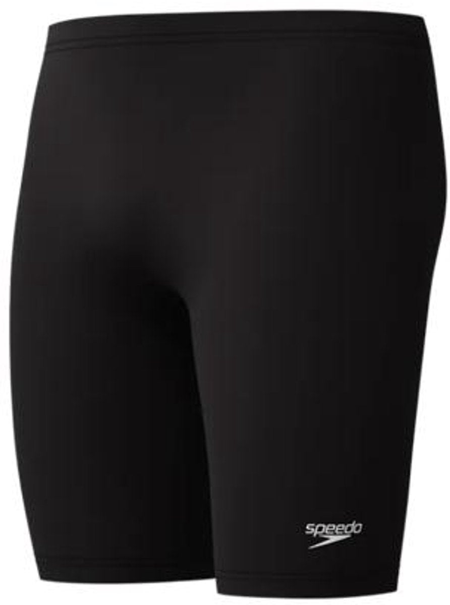 Speedo endurance+ logo jammer heren - strakke zwembroek heren - chloorbestendige zwembroek mannen - kleurvaste sportzwembroek heren - zwart wit - xs
