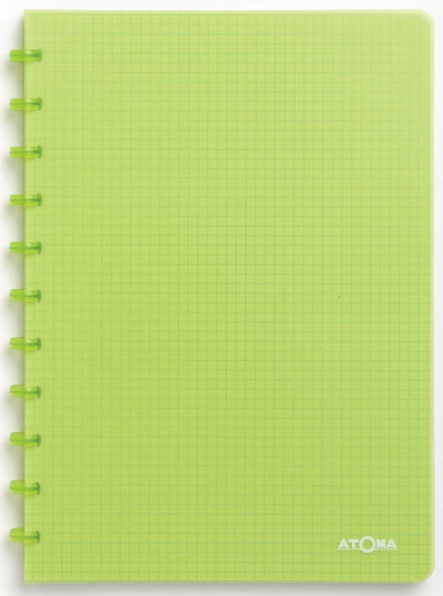 Atoma trendy schrift - a4 - 144 bladzijden - geruit 5 mm - transparant groen - 1 stuk