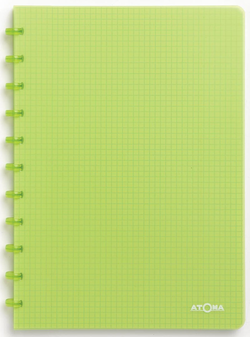 Atoma trendy schrift - a4 - 144 bladzijden - geruit 5 mm - transparant groen - 1 stuk