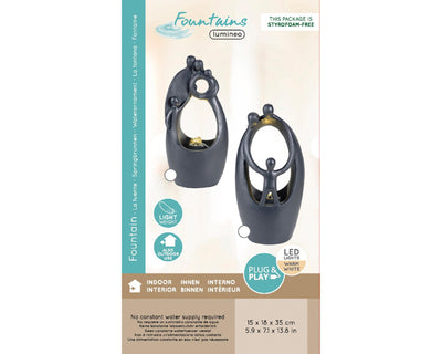 Lumineo fontein polyresin familie h35cm