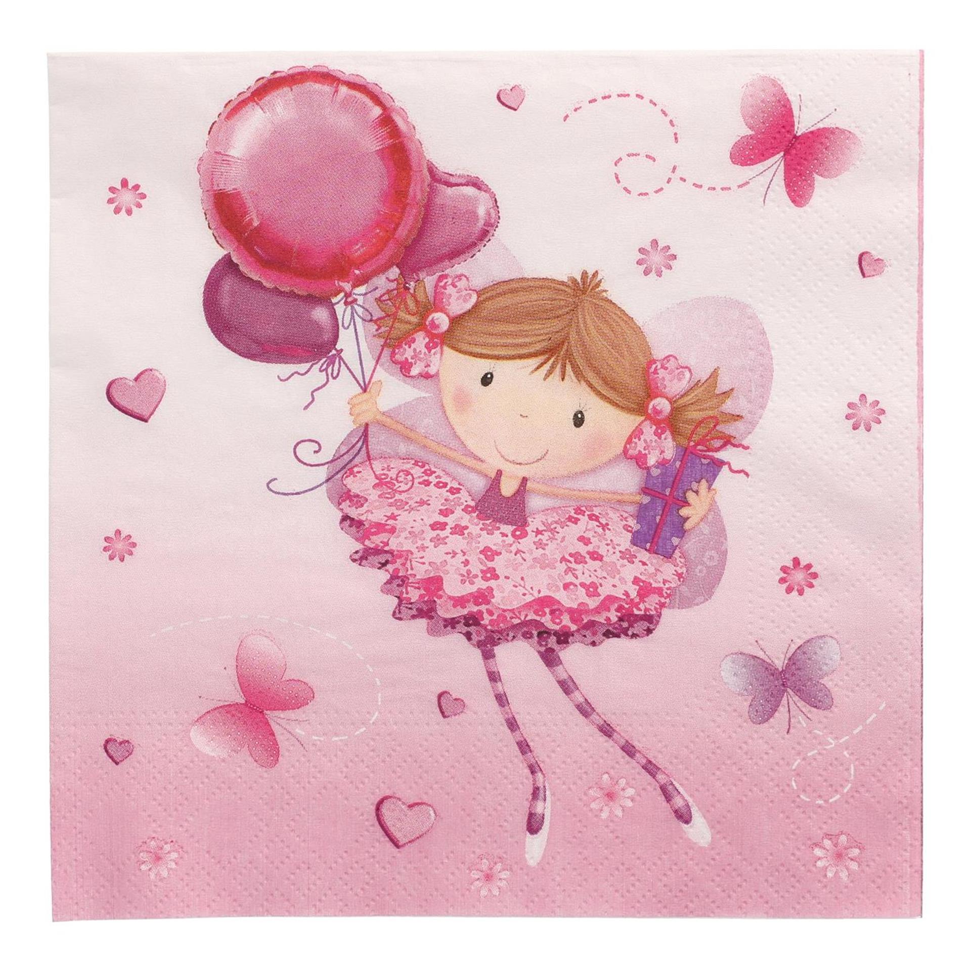 Papstar set a 20 servetten little dancer 3-laags 33x33cm