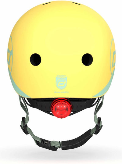 Scoot ride helmet – kinderhelm – xs 45-51 cm – led achterlicht – magnetische sluiting – verstelbaar – lemon