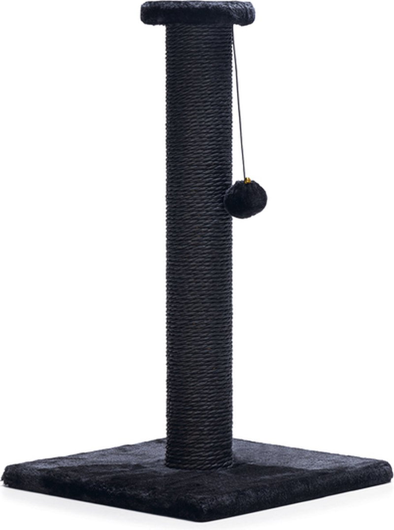 Beeztees serpa katten krabpaal - omwikkeld met touw - met balletje - zwart - 35x35x60 cm