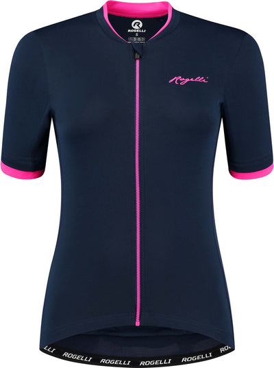 Rogelli essential fietsshirt - korte mouwen - dames - groen, roze - maat s