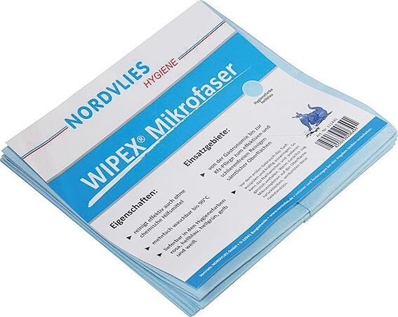 Nordvlies microfasertuch wipex microfibre cloth wipex blue 10x5 cloths