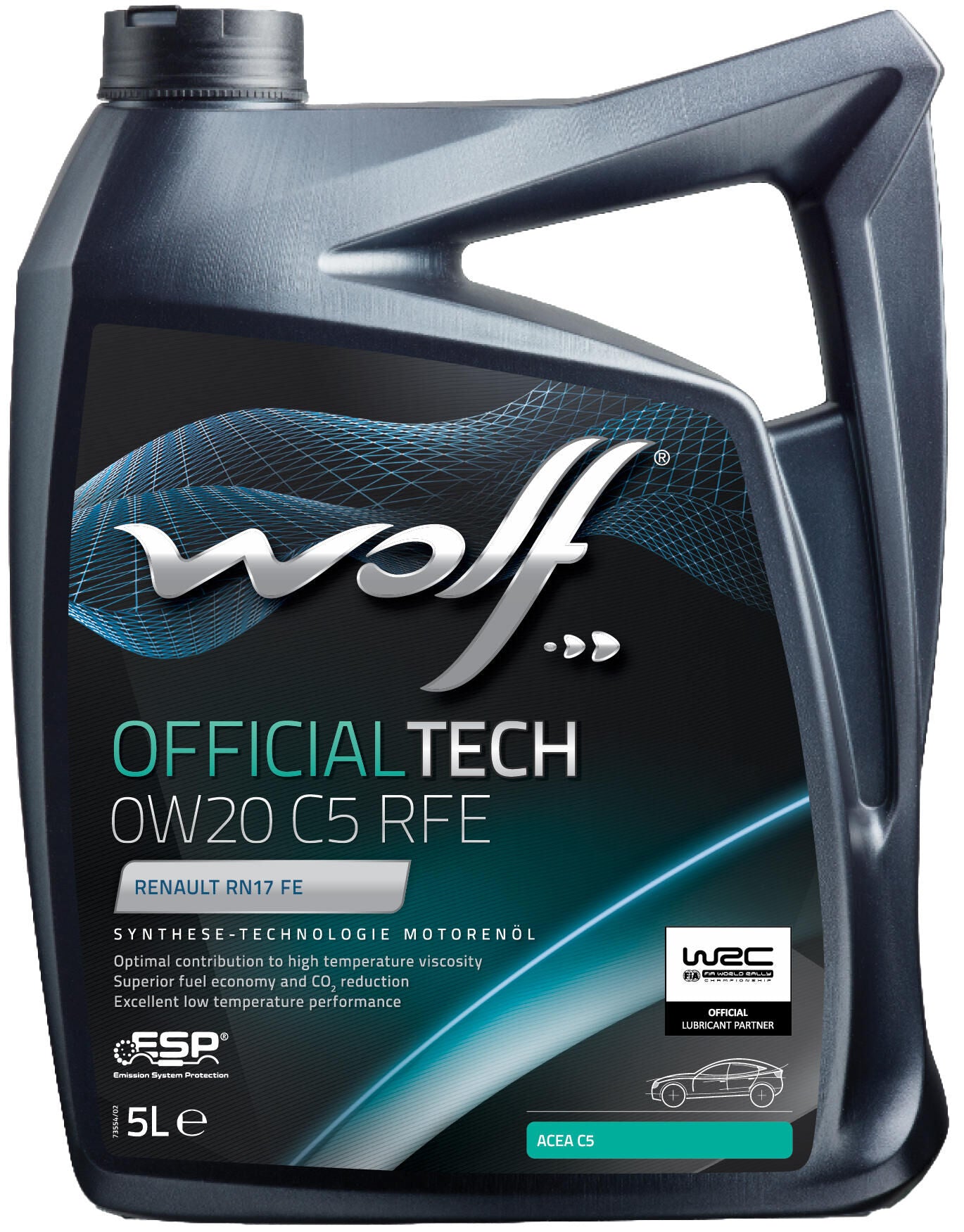 Wolf motorolie officialtech c5 rfe motoroil 0w20 5l off.tech c5 rfe