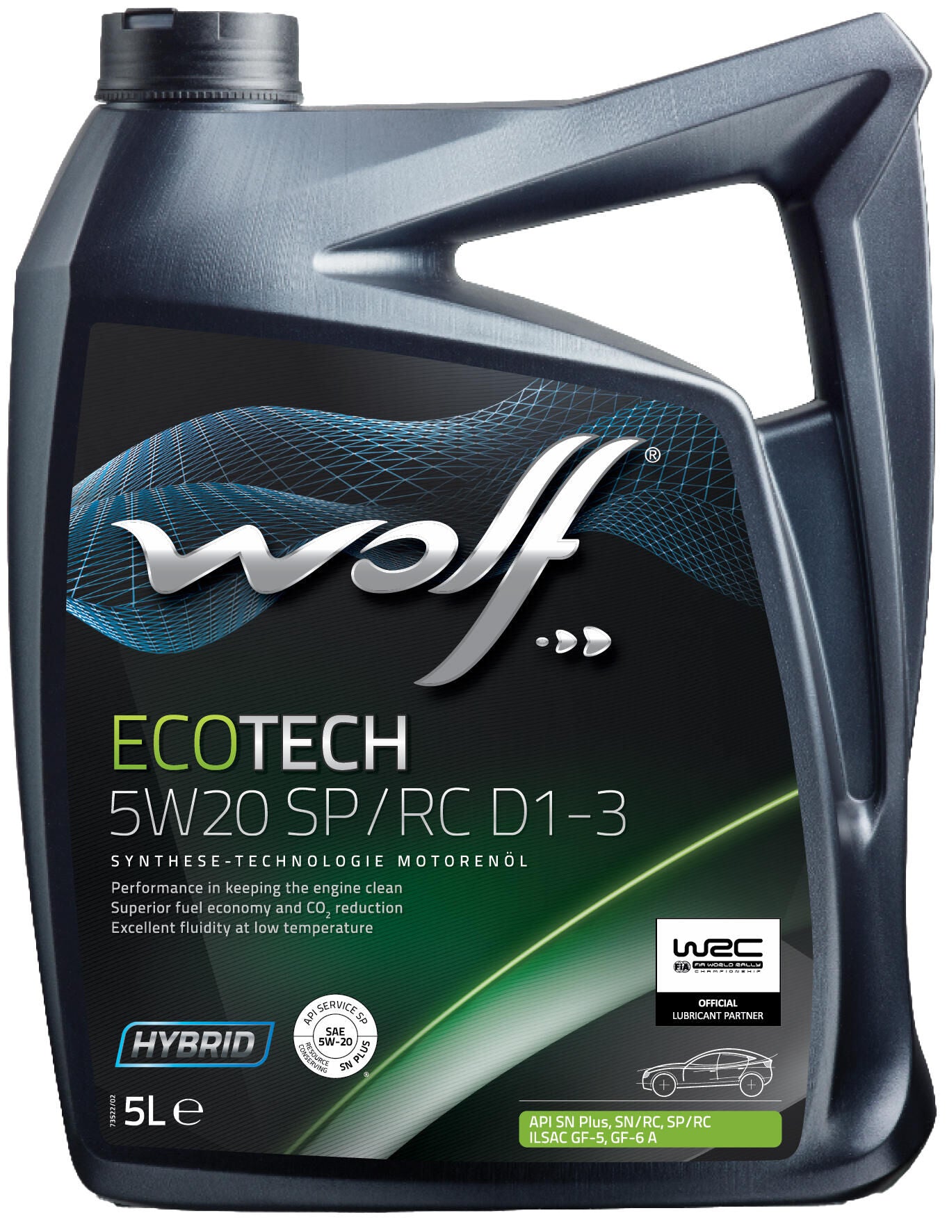 Wolf motorolie ecotech sp rc d1-3 motoroil 5w20 5l ecotech sp rc d1-3