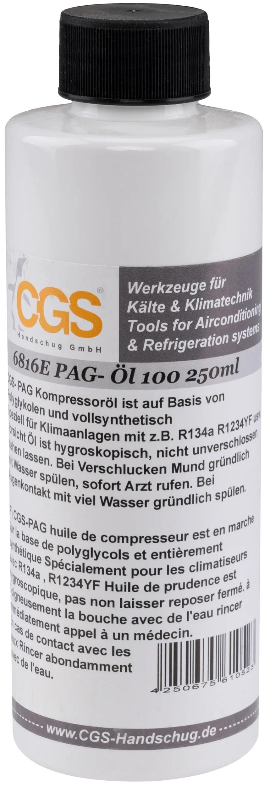 Cgs klimakompressoröl pag öl pag oel 250ml iso100