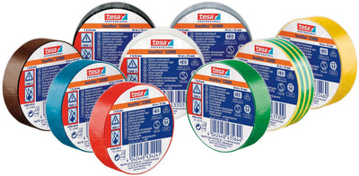 Tesa 53988-00135-00 isolatietape professional bruin, groen, geel, wit, grijs, blauw, rood, zwart, zwart (l x b) 10