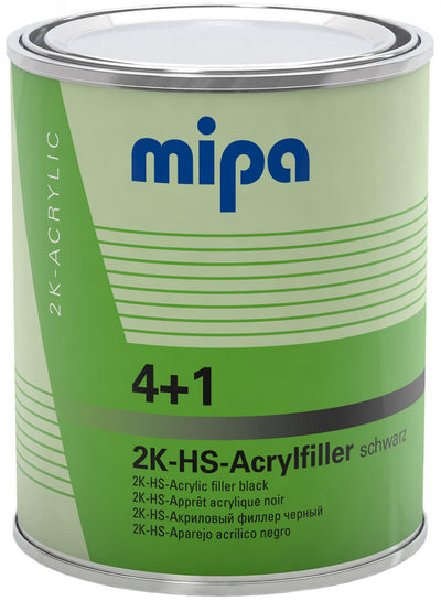Mipa grundierfiller 4+1 acrylfiller hs 4+1 acrylic filter hs 1l black