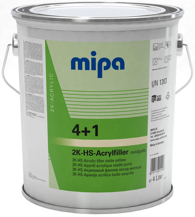 Mipa grundierfiller 4+1 acrylfiller hs 4+1 acrylic filter hs 4l oxidyellow