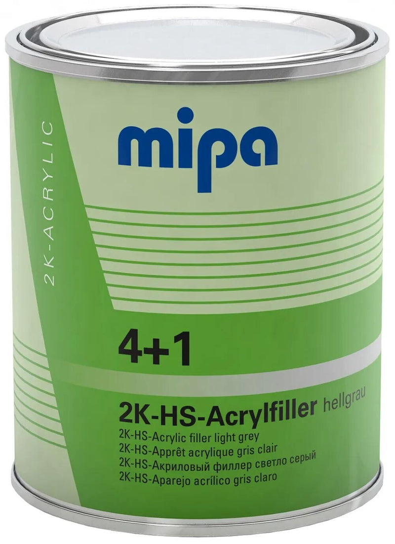 Mipa vulmiddel voor grondverf 4+1 acrylfiller hs 4+1 acrylic filter hs 1l light gray