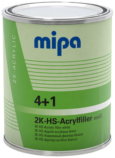 Mipa grundierfiller 4+1 acrylfiller hs 4+1 acrylic filter hs 1l white