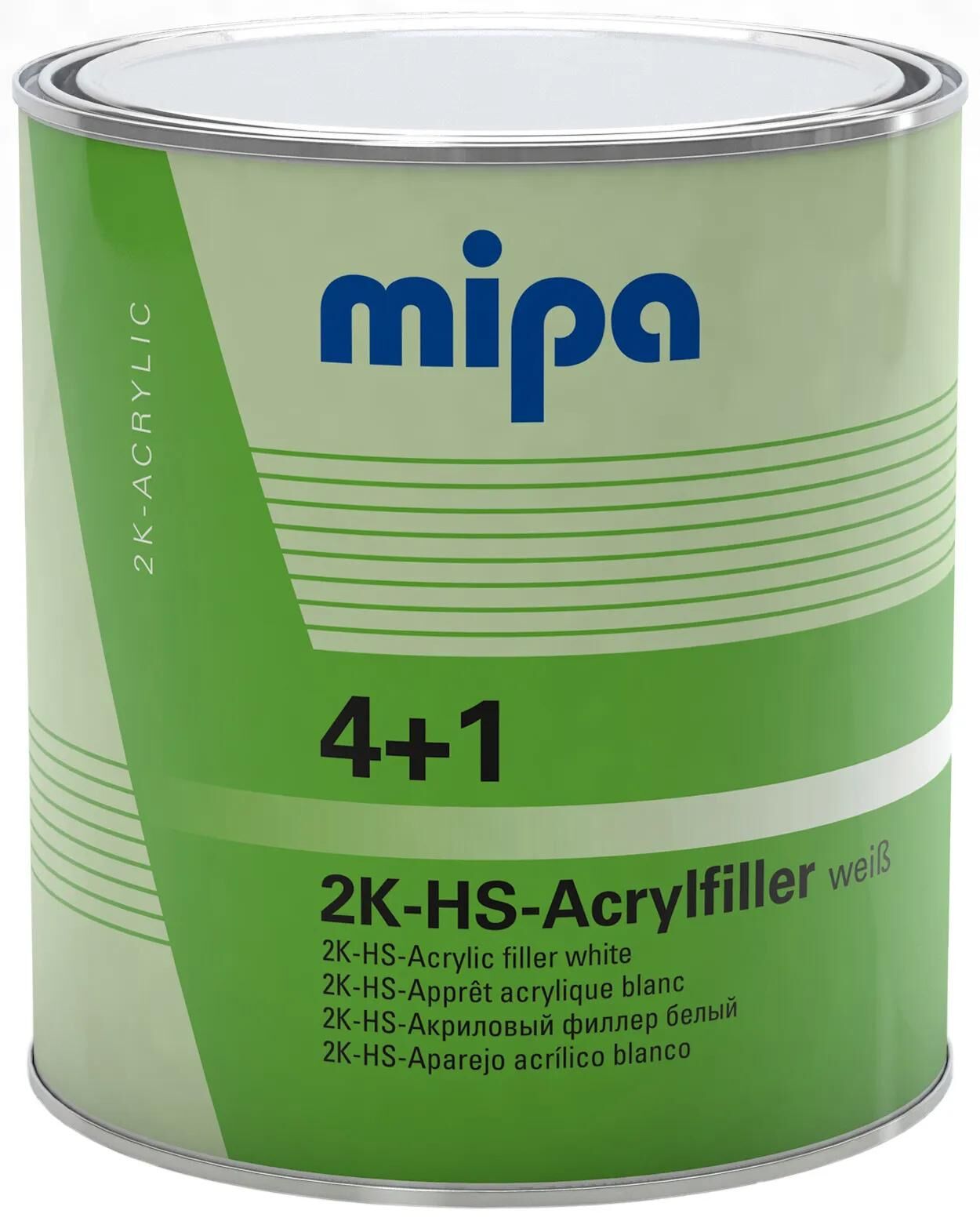 Mipa vulmiddel voor grondverf 4+1 acrylfiller hs 4+1 acrylic filter hs 3l white