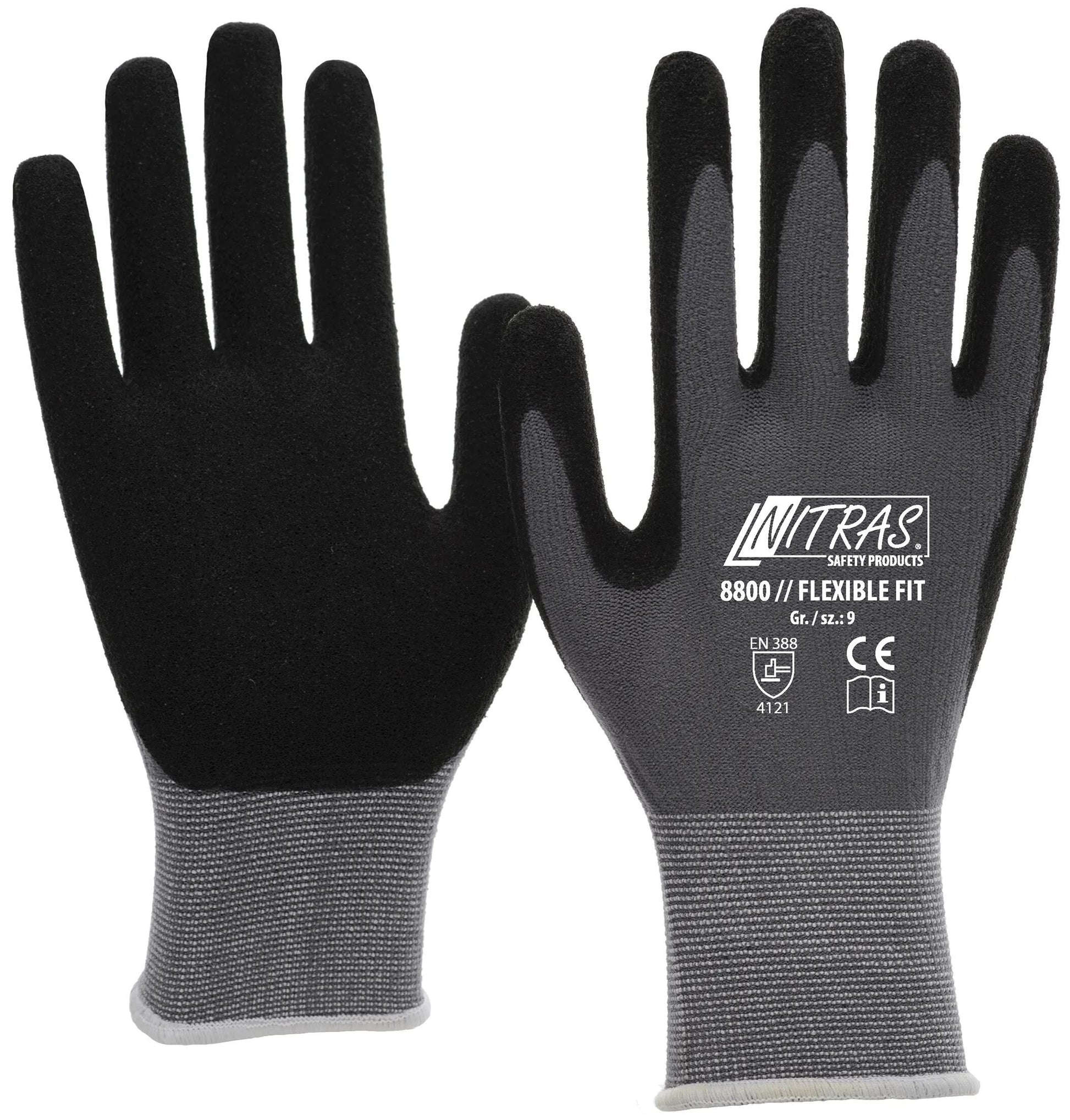 Nitras safety flexibele werkhandschoen flexible fit glove size 11 knit gray sw flexible fit