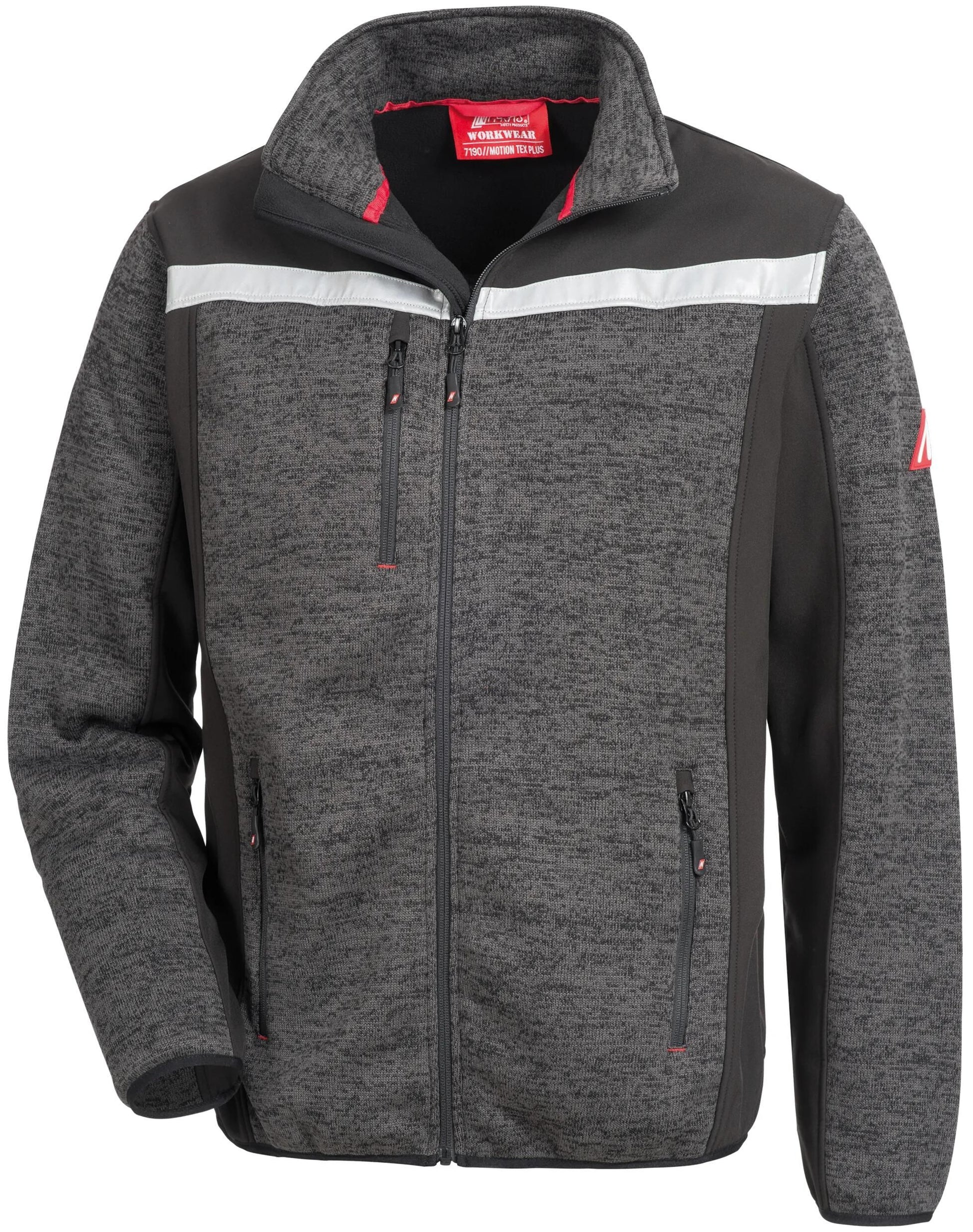 Nitras safety softshell jack motion tex plus 7192 knitted softshell jacket. motion tex plus black