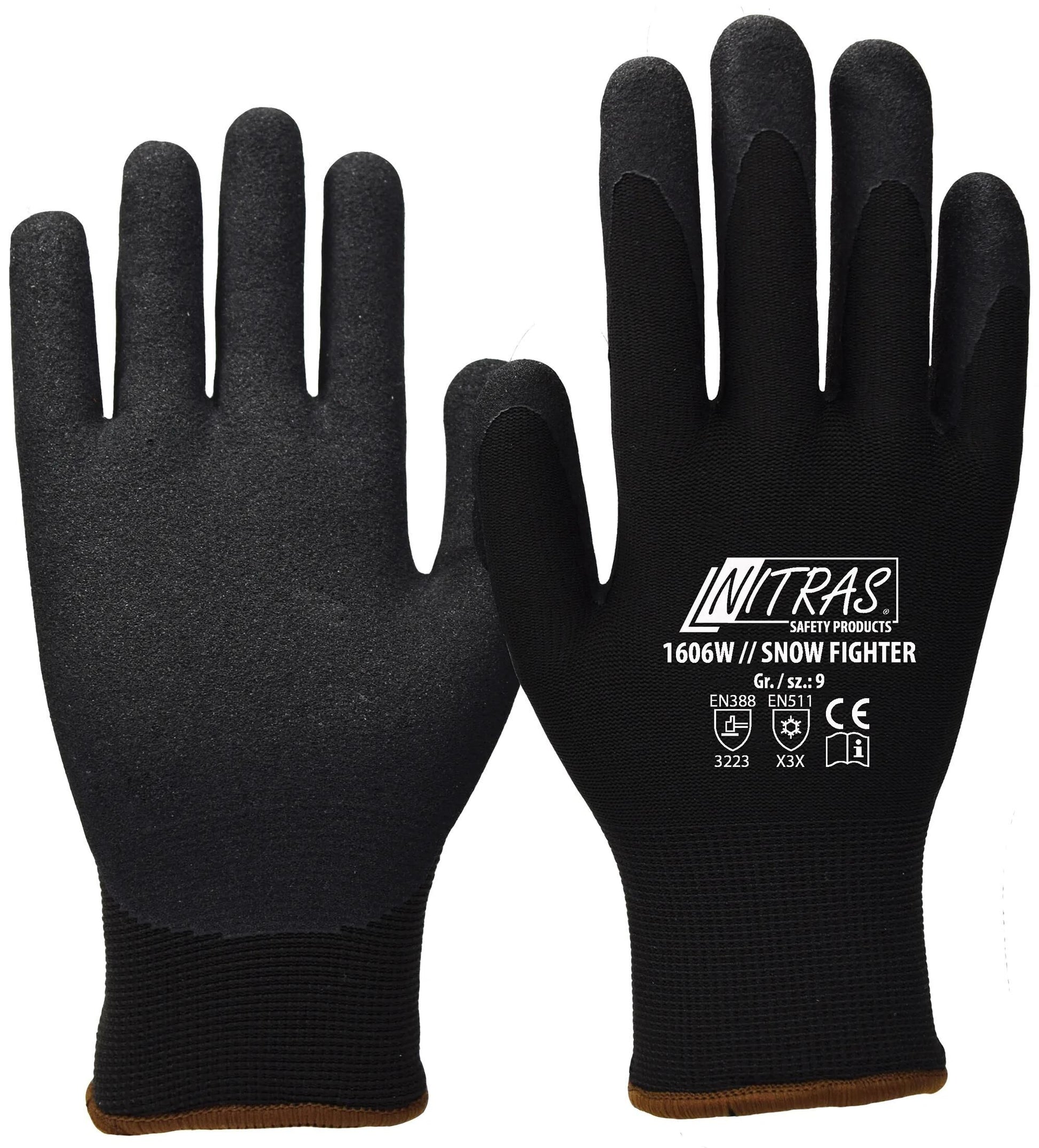 Nitras safety winterhandschoen snow fighter winter glove size 10 black snow fighter