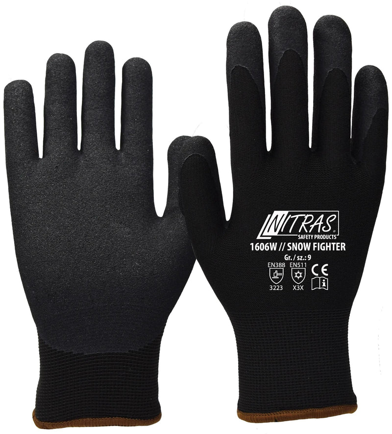 Nitras safety winterhandschoen snow fighter winter glove size 11 black snow fighter