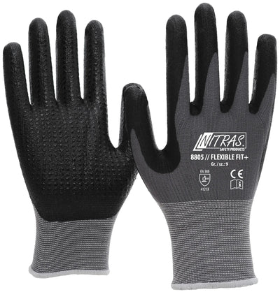 Nitras safety monteurshandschoen flexible fit+ glove size 8 pimples gray sw flexible fit+