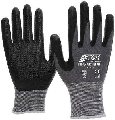 Nitras safety mechanikerhandschuh flexible fit+ glove size 11 pimples gray sw flexible fit+