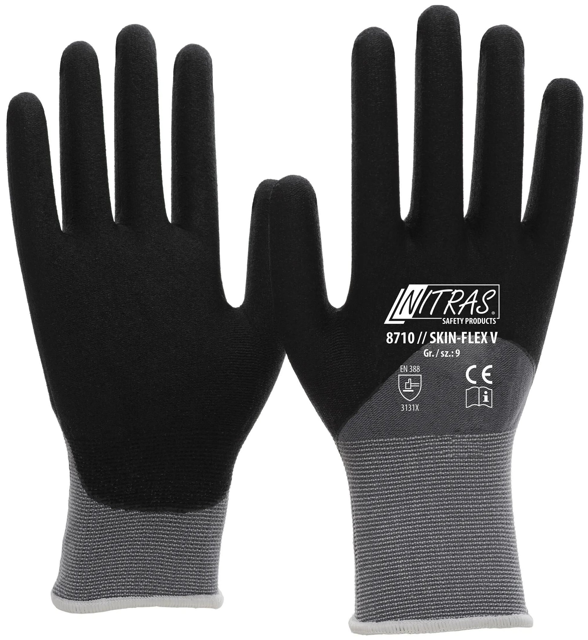 Nitras safety flexibele werkhandschoen skin flex v glove size 10 skin flex v