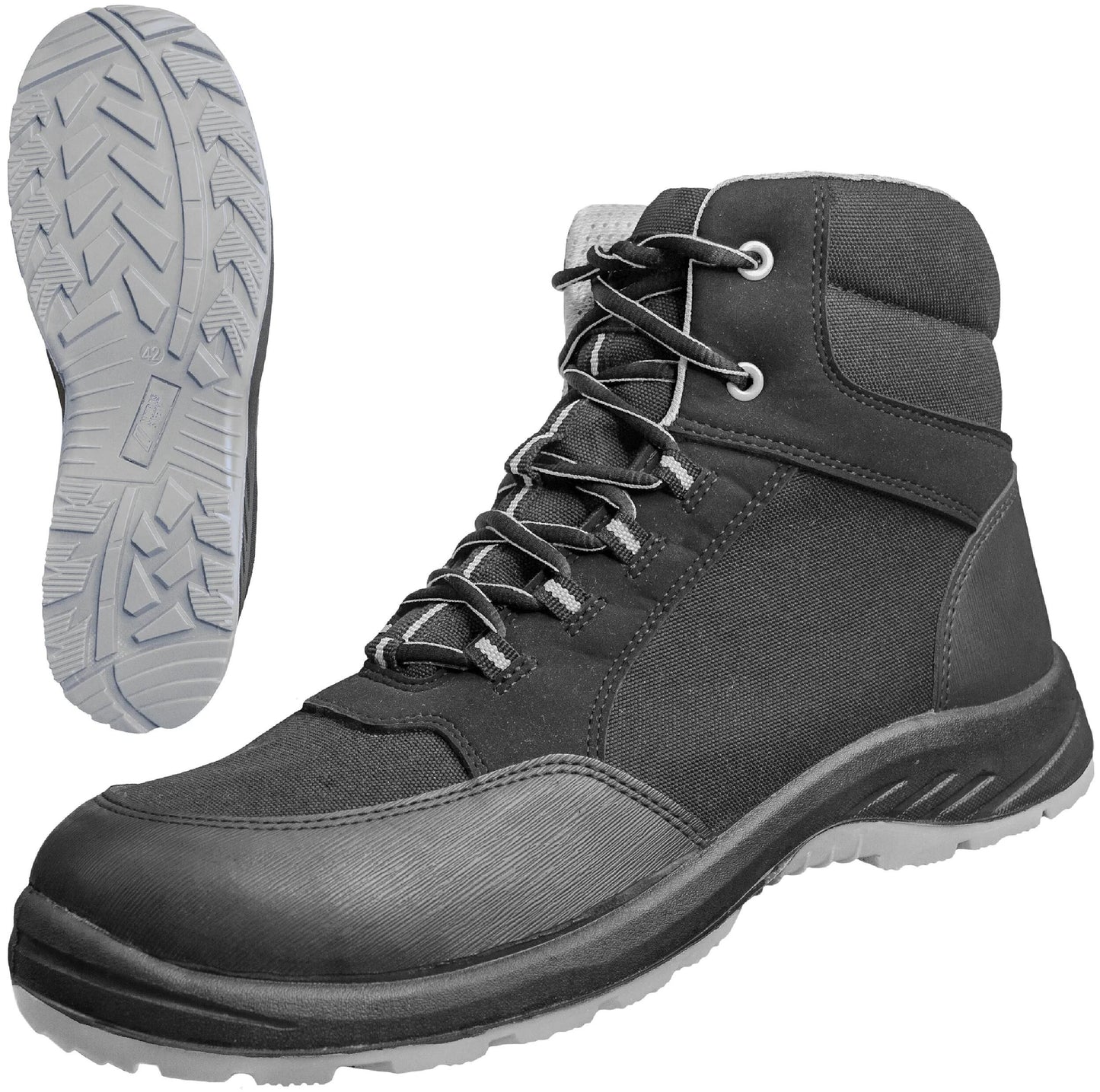 Nitras safety stiefel solid step mid safety boots gr. 45 solid step mid gray