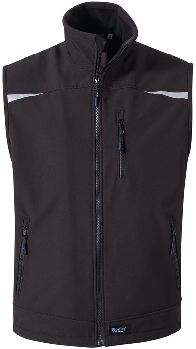 Pionier workwear softshellweste uni softshell vest gr. m pioneer black