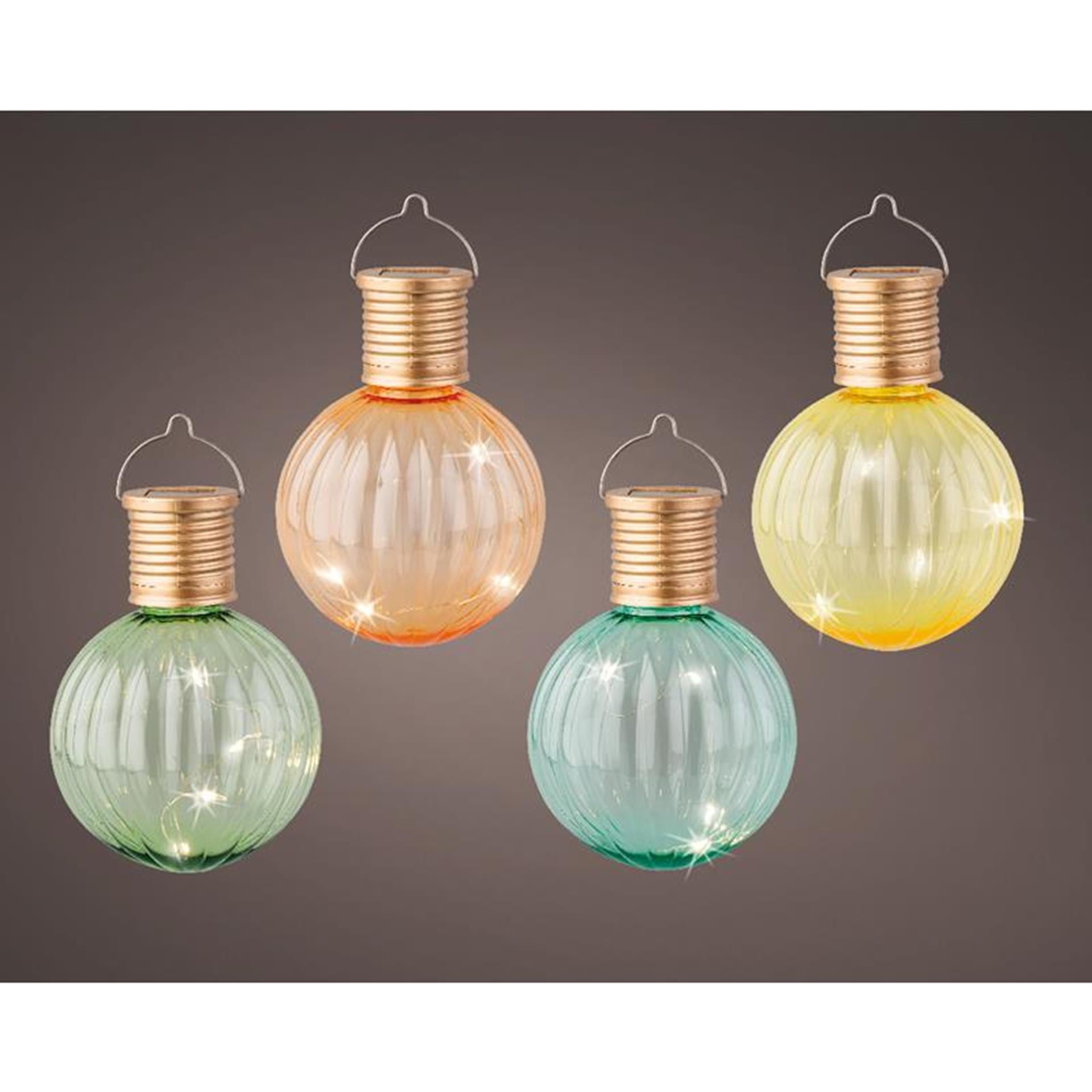 Lumineo led solar bulb ø8-h11cm pastelkleuren