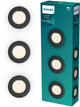Philips led philips peridot inbouwspot - gu10 fitting - zwart - rond - vaste kop - 3-pack